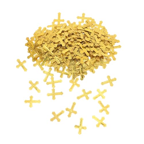 DIYEAH Goldene Kreuz-Glitzer-konfetti Tischdeko für Kommunion Taufe Hochzeit Geburtstag Festliche Streudeko Religiöse Feier von DIYEAH