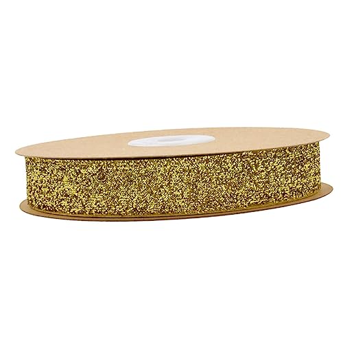 DIYEAH Goldfarbenes Breites Dekoratives Beflockungsband Langlebiges Geschenk Stoffband für DIY Schleifen Bekleidungs Partydekoration von DIYEAH