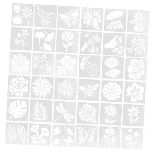DIYEAH Große Blumen Schablonen für Malerei Wiederverwendbare Wand Schablonen mit Pflanzenmotiven Filigrane und DIY Vorlagen für Holz und Stoffprojekte von DIYEAH