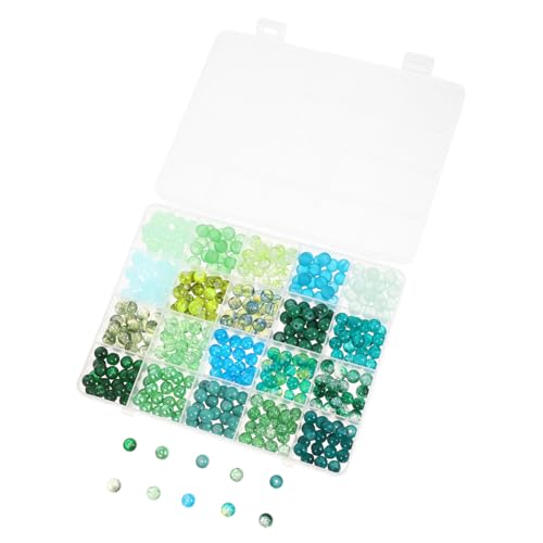 DIYEAH Grüne Glasperlen mit Großem Loch Runde Schmuckperlen für DIY Armbänder Halsketten Glatte Oberfläche Langlebig Vielseitig für Frühlings und Sommeraccessoires von DIYEAH