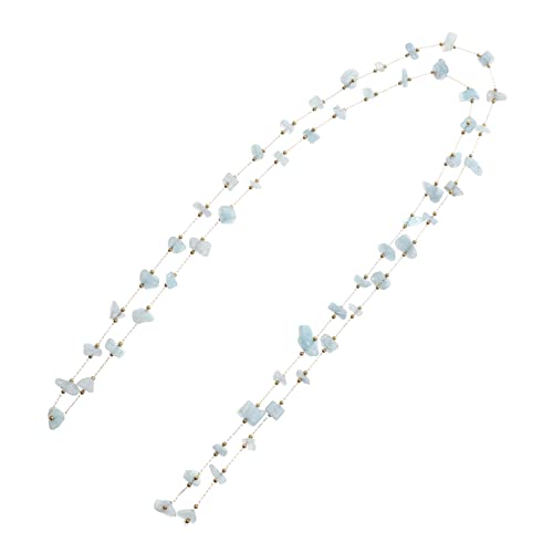 DIYEAH Halskette aus Kristallkies Perlen beading beads edelsteine halsreif schmuck machen schmucksteine halsketten jewel Requisiten der Partyszene Szenenstütze Rostfreier Stahl Sky-blue von DIYEAH
