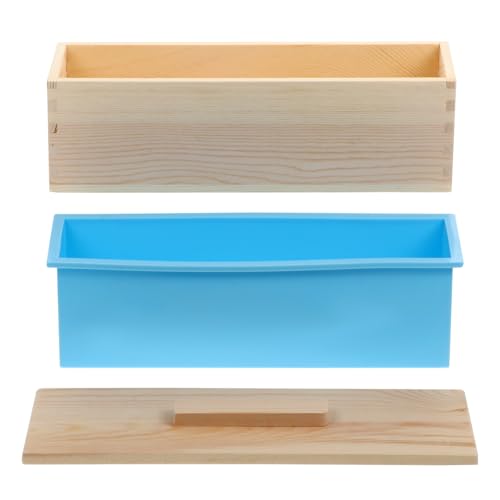 DIYEAH Handgefertigter Seifenmould Holzbox Premium Seifenform Set mit Deckel für DIY Seifenherstellung Praktische Silikonform für Kreative Seifenideen Geeignet für Geburtstagsgeschenke von DIYEAH
