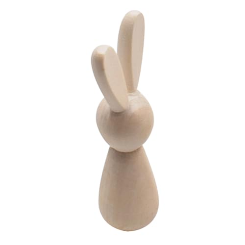 DIYEAH Hasenschmuck aus Holz Mini Plüschhasen klein Kaninchen Kindergartendekor Hasenpuppe für Mädchen Aber Hase-Peg-Puppe Hasenornament unfertiger Hase Bunny Craft Graffiti-Puppen von DIYEAH