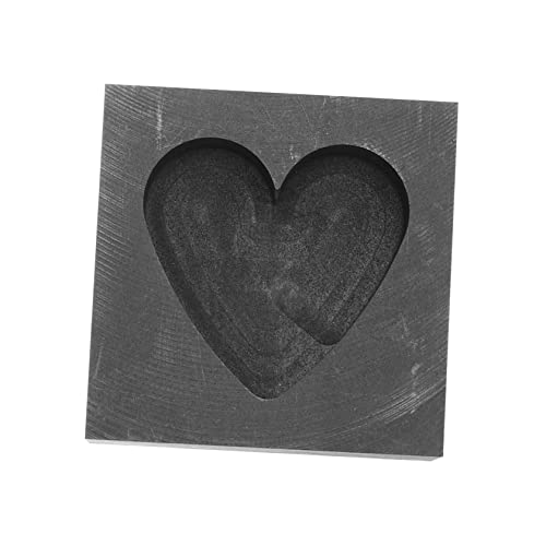 DIYEAH Herzform Graphit Gießform für Gold Silber Kupfer Hochtemperatur Schmelzform mit Wärmeleitung und Glatter Oberfläche für Metallexperimente und Schmuckherstellung von DIYEAH