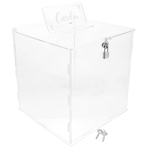 DIYEAH Hochwertige Acryl Hochzeitskartenbox mit Schloss Elegante Transparente Sammelbox für Geld und Karten für Hochzeiten Geburtstagsfeiern und von DIYEAH