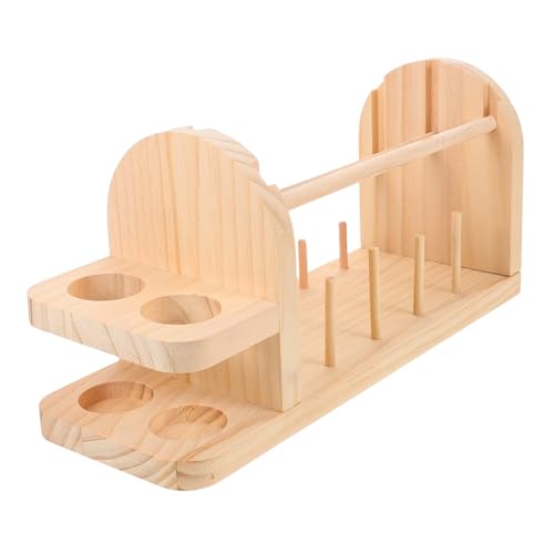 DIYEAH Holz Garnhalter für Häkeln Drehbarer Tragbarer Garnspender mit Doppelrotation Stehender Wollhalter Knotensicher Kompatibel mit Allen Garnarten Leichter Transport für Stricken und von DIYEAH