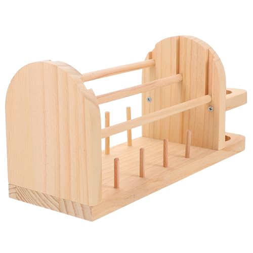 DIYEAH Holz Garnhalter mit Doppeltem Drehmechanismus Tragbarer Stabiler Wollspender für Stricken und Häkeln Natürlicher Holzständer für Effizientes Garnmanagement und Knotensichere Diy von DIYEAH