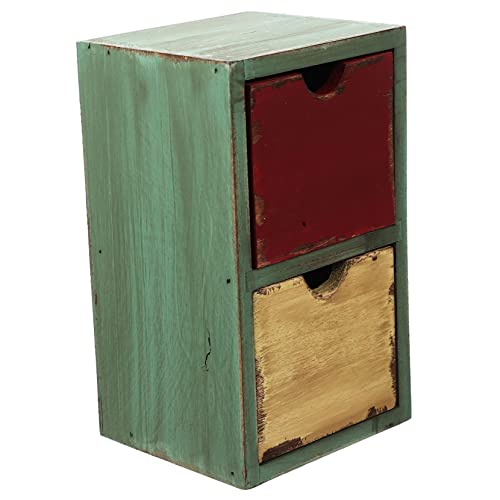 DIYEAH Holz Schreibtisch Organizer mit Vintage Aufbewahrungsbox für Make Up Pflegeprodukte Bürobedarf Kommode für Stilvolle Raumausnutzung von DIYEAH