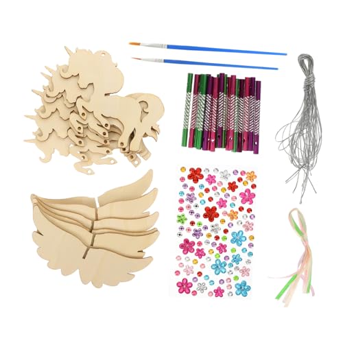 DIYEAH Holz Windspiel DIY Bastelset mit Einhorn Anhängern und Stäben Wiederverwendbar Stabile Windglocke für Kindergeburtstag Outdoor Deko Handgefertigte Windspiel Holzanhänger zum DIYEAH Holz Windspiel DIY Bastelset mit Einhorn Anhängern und Stäben Wiederverwendbar Stabile Windglocke für Kindergeburtstag Outdoor Deko Handgefertigte Windspiel Holzanhänger zum von DIYEAH
