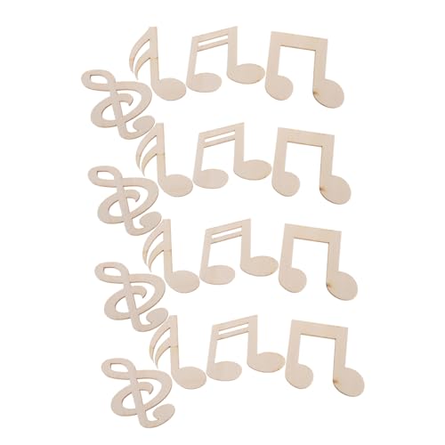 DIYEAH Holz-musiknoten Bastelsets Unfertige Naturbelassene Holzscheiben für Diy-kunstprojekte Kreative Malvorlagen und Partydekorationen von DIYEAH