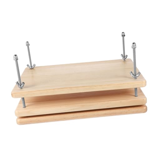 DIYEAH Holzbuchbinder Manuelle Papierpresse Buchpresse Holzbuchpresse Tragbares Buchbindewerkzeug Buchbindeset Holzbuchbindepresse Buchbindezubehör Khaki Metall von DIYEAH