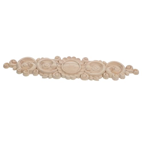 DIYEAH Holzornament Möbel Dekoratives Holzschnitzerei Applikation Klassisches DIY Holzdekor für Schrank Tür Wand Möbelverzierung von DIYEAH
