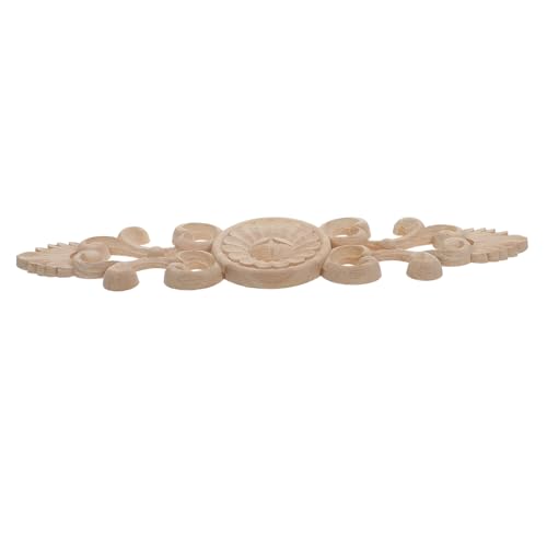 DIYEAH Holzornament Möbeldeko Holzschnitzerei Aufsatz Robust Leicht DIY Bemalbar Vintage Applikation für Schrank Wohnzimmer von DIYEAH