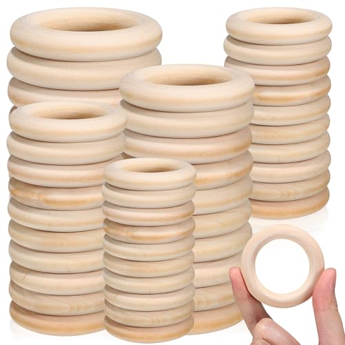 DIYEAH Holzring Set - 80 NatüRliche Holzringe FüR Bastelprojekte Handgefertigte Kreationen Und Kunsthandwerk Umweltfreundlich Und Glatt Ideal FüR Kinder Und Erwachsene 5.5Cm Durchmesser DIYEAH Holzring Set - 80 NatüRliche Holzringe FüR Bastelprojekte Handgefertigte Kreationen Und Kunsthandwerk Umweltfreundlich Und Glatt Ideal FüR Kinder Und Erwachsene 5.5Cm Durchmesser von DIYEAH