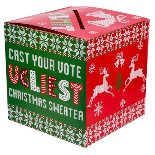 DIYEAH Kasten Weihnachtswahlurne Wahlurnen für Tombola Kästen für Tombola-Tickets Weihnachtsfeier Abstimmungsbox Weihnachtsfeier Losbox Weihnachtsfeier Wahlbox Tombola-Losbehälter Papier von DIYEAH