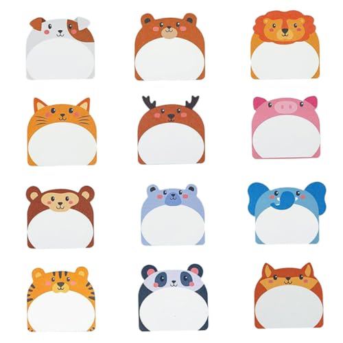 DIYEAH Kawaii Tier Haftnotizen Set Teiliges Selbstklebendes Memo Pad Verschiedenen Tierformen Niedliche Klebezettel für Büro Schule Zuhause Vielseitige Notizblöcke für Erinnerungen und To von DIYEAH