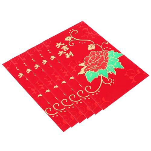 DIYEAH Lai See 6 Stück Rote Umschlagtaschen Fans Rotes Paket Happy Year Element Neujahr Roter Umschlag Die Mondumschläge Frühlingspakete Gastgeschenke Party Für Taschen von DIYEAH