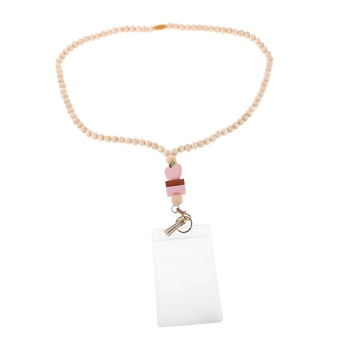 DIYEAH Lehrer Lanyard mit Holzperlen Bequemer für Lehrer Verstellbar Leicht für Täglichen Gebrauch für Campusausweise und Schlüsselkarten von DIYEAH