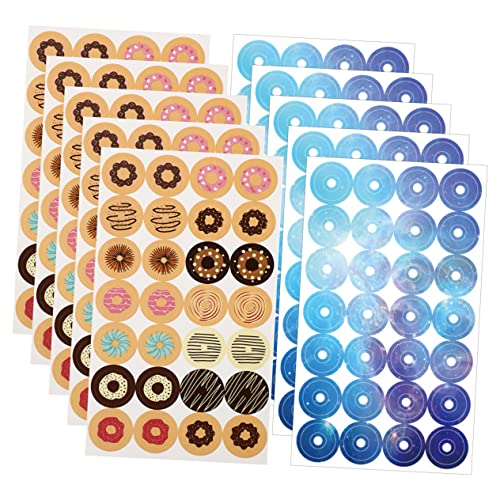 DIYEAH Lochverstärkende Aufkleber Selbstklebende Reparaturetiketten für Lochränder Loseblattpapier Donut Design für Kreative Bastelprojekte und Scrapbooking von DIYEAH