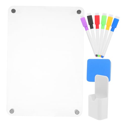 DIYEAH Magnetisches Trockenlösch Board Transparentes Wiederverwendbares Kühlschrank Whiteboard für Einkaufslisten Notizen und Tägliche Planung Stifte Radiergummi von DIYEAH