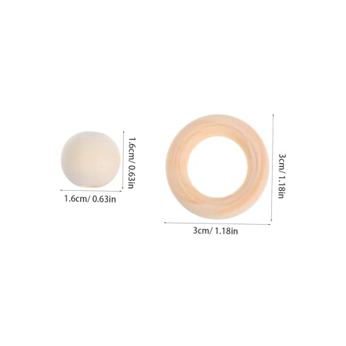 DIYEAH Makramee Holzperlen Set Naturholz Ringe und Perlen mit Großem Vielseitige DIY Holzperlen für Schmuck Makramee Schlüsselanhänger und Dekoration von DIYEAH