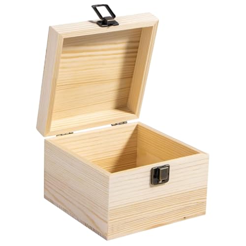 DIYEAH Malerei Versorgung Geld Würfel Haustier Deckel Holzbox für Holzbox mit Schublade schmuckkästchen rustikales Holzgehäuse unfertige Bastelkisten aus Holz Metall von DIYEAH