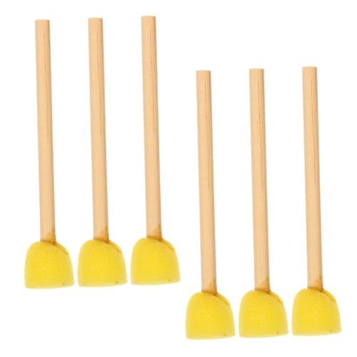 DIYEAH Malspaß Für Jungen Und Mädchen 6-teiliges Rundschwamm-Pinsel-Set Kinder-malbedarf Bastelschwämme Holzgriff Mehrfach Verwendbar von DIYEAH