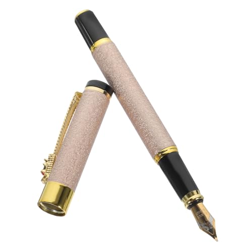 DIYEAH Metall Füllfederhalter mit Ergonomischem Design und Spitze für Schüler Kalligraphie und Künstler Elegantem Champagner Finish Leicht und Tragbar für Täglichen Gebrauch von DIYEAH