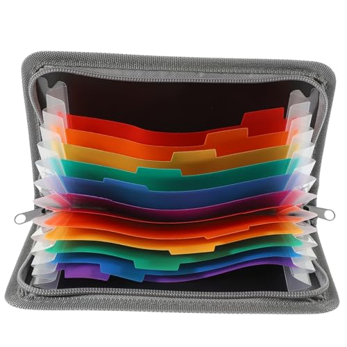 DIYEAH Mini Accordion File Organizer mit Regenbogenrand Mehrlagiger Quittungs und Dokumentenordner für Büro und Studium Geeignet für Wichtige Unterlagen Rechnungen und Kleine Artikel von DIYEAH