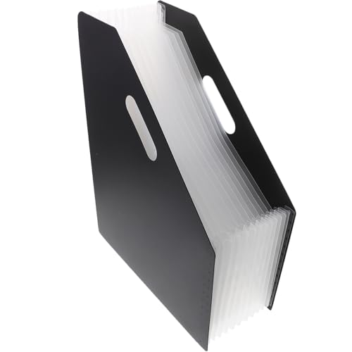 DIYEAH Multi Layer Akkordeon Ordner für Dokumente Tragbare Datei Organizer mit Großer Kapazität für Schule Büro und Reisen Schwarz Langlebig und von DIYEAH