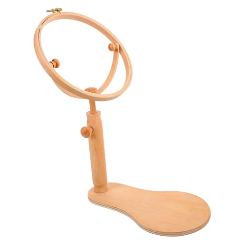 DIYEAH Multifunktionaler Stickstand kreuzen Buche groß Nähen Stickerei Stich Stickrahmenständer Stickrahmen stehen Stickrahmenhalter Stickhalter verstellbarer Stickständer Holz Kaffee von DIYEAH