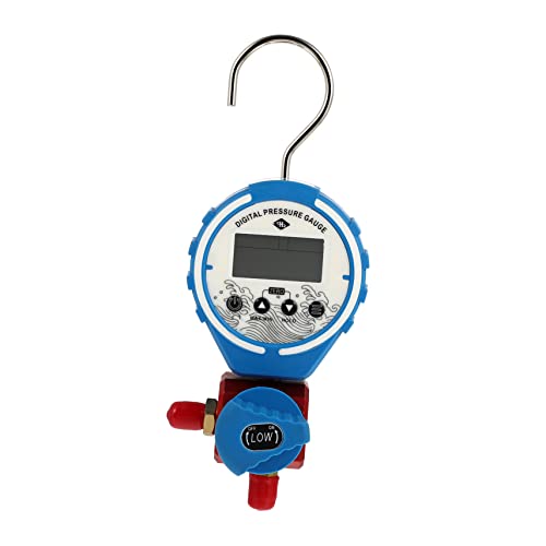 DIYEAH Niedrigspannungsklimaanlage Vakuum Luftdruckmesser Kühlmanometer Manometer Manometer digitaler Druck digitale Wechselstrommessgeräte Ladedruckmesser Ladedruckprüfer Plastik Blau von DIYEAH