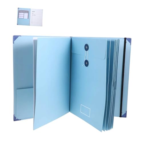 DIYEAH Orgeldokumententasche Akkordeon Folio-Dokument-Organizer Ordner erweitern aktenmappe aktenordner entsprechender Dateiorganisator Aufbewahrungstasche für Dokumente Papier Blue von DIYEAH