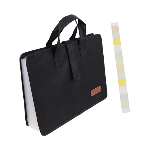 DIYEAH Oxford Cloth Portable Folder Dokumentenmappe mit Fächern und Strapazierfähig für Büro und Reisen Schwarz von DIYEAH