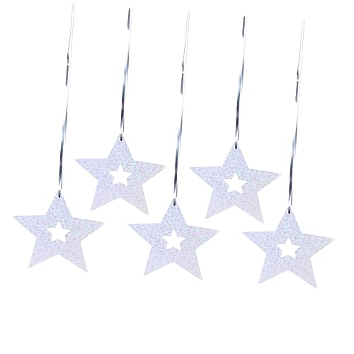 DIYEAH Pakete Silberne Fünf Punkte Stern Regenvorhang Wanddekoration Party Hintergrund Vorhang Festliche Geburtstagsfeier Accessoires von DIYEAH