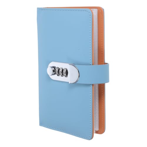 DIYEAH Passwortgeschützte Brieftasche Passwort Buch Prinzessin-notizbuch Kleines Passwortbuch Geld Sparen Binder Geldumschläge Für Die Kassenplanung Bargeldsparender Ordner Pu Blue von DIYEAH