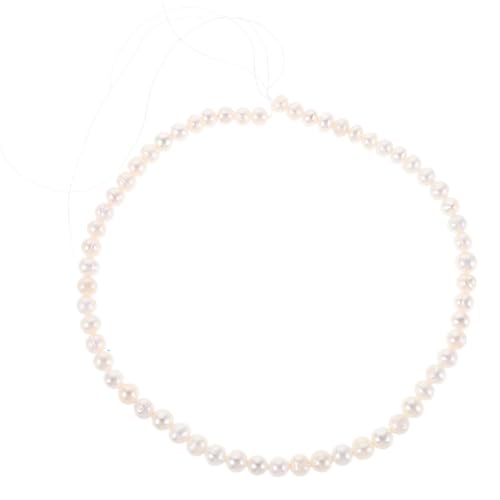 DIYEAH Perlengirlande aus natürlichen Süßwasserperlen, 5–6 mm, weiße Zuchtperlen, Perlenschnüre für Bastelarbeiten, Halsketten, Armbänder, Schmuckherstellung von DIYEAH