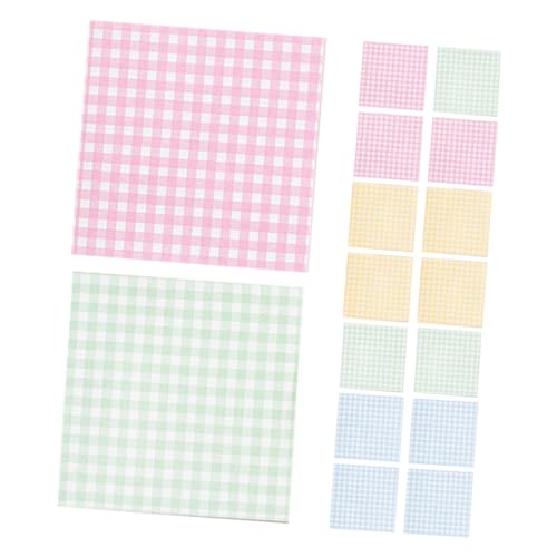 DIYEAH Praktische Notizblöcke im Karierten Design Wiederverwendbare Memo Pads für Büro Zuhause und Schule Gelb Blau und Grün von DIYEAH