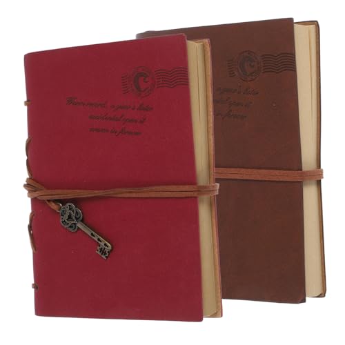 DIYEAH Pu Journal Notizbuch 2 Stück Vintage Notizbuch Mit Schlüssel Für Männer Und Frauen Handgefertigtes Pu Kraftpapier Tagebuch Für Reisen Und Journaling Braun Und Rot DIYEAH Pu Journal Notizbuch 2 Stück Vintage Notizbuch Mit Schlüssel Für Männer Und Frauen Handgefertigtes Pu Kraftpapier Tagebuch Für Reisen Und Journaling Braun Und Rot von DIYEAH