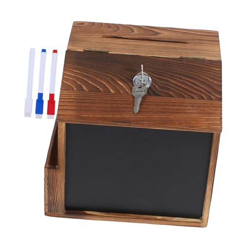 DIYEAH Retro Briefkasten Aus Holz Vorschlagsboxen Holz Wahlurnen Bürobriefkasten Wahlurnen Vorschlagsboxen Spendenboxen Für Geld Wandbriefkasten von DIYEAH