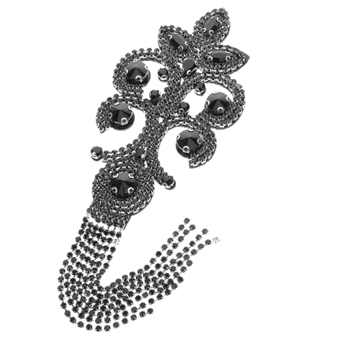 DIYEAH Retro Dekorative Schulterstempel Quaste Schulter Vintage Quastenschultern Kostüm Schulterklappen Schulterkette Mit Quaste Schulterschmuck Für Frauen Black Strasssteine von DIYEAH