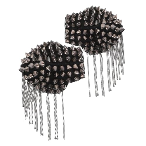 DIYEAH Rivet Quasten Schulterklappen Punk Epauletten für Damen und Herren Vintage Metall Abzeichen Modische Kostüm Accessoires DIYEAH Rivet Quasten Schulterklappen Punk Epauletten für Damen und Herren Vintage Metall Abzeichen Modische Kostüm Accessoires von DIYEAH