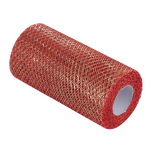 DIYEAH Rolle Rotes Tüllband Sackleinenband Dekoratives Blumenstraußband Dekorationen Quaste Dünne Juteschnur Heißes Band Gekräuseltes Rotes Band Beleuchtete Samtdekoration Für von DIYEAH