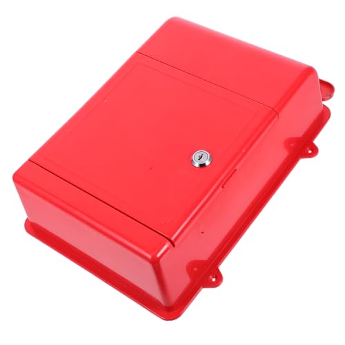 DIYEAH Roter Sicherer Wandbriefkasten Gewerbebriefkasten Hausbriefkasten Mit Schloss Kunststoffbriefkasten von DIYEAH