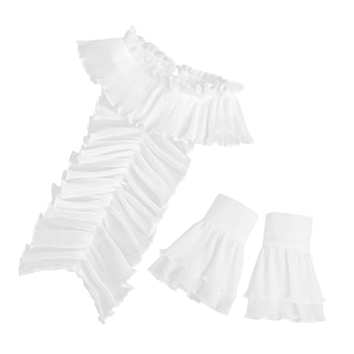DIYEAH Rüschenkragen und Handmanschetten Set für Damen Vintage Kostüm Zubehör mit Dekorativen Rüschen für Renaissance Halloween und Festliche Anlässe DIYEAH Rüschenkragen und Handmanschetten Set für Damen Vintage Kostüm Zubehör mit Dekorativen Rüschen für Renaissance Halloween und Festliche Anlässe von DIYEAH