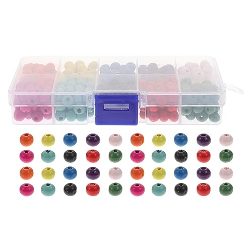 DIYEAH Runde Holzperlen Bunte DIY Bastelperlen für Schmuckherstellung Kreative Holzperlen für Armbänder und Wohnkultur Schachtel Gemischte Farben von DIYEAH