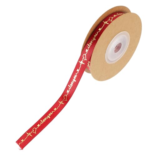 DIYEAH Schleife Blumensträuße Strasssteine Dekoration Einladung Flagge Band Zum Verpacken Diy-bänder Geschenkband Selber Machen Blumenverpackungsband Geschenkzubehör Rot Polyester von DIYEAH