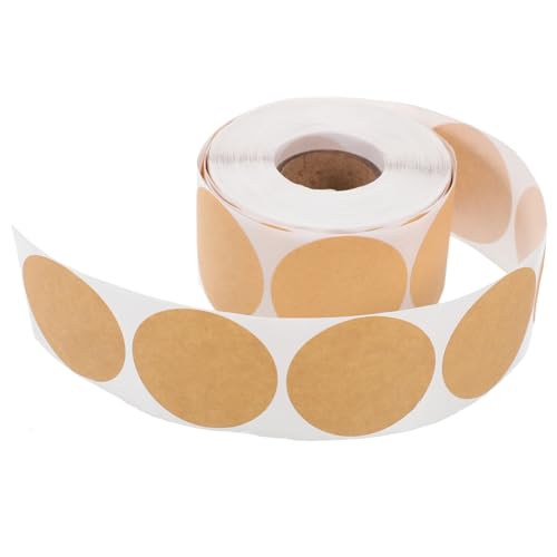 DIYEAH Selbstklebende Kraftpapier Etiketten Runde Beschriftungsaufkleber für Namensschilder Sortierung und Praktisch für Zuhause und Büro von DIYEAH