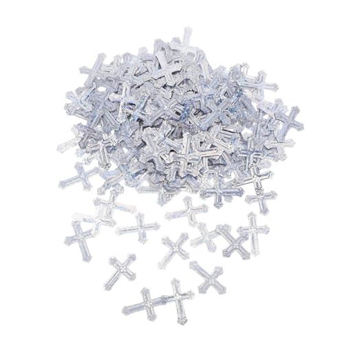 DIYEAH Silber Kreuz Konfetti Tischdeko Glitzer Scatter für Taufe Kommunion Shower Geburtstag Hochzeit Feier Religiöses Partydekor von DIYEAH