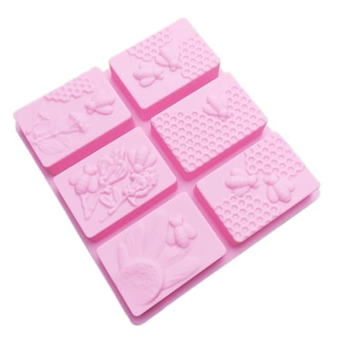 DIYEAH Silikon Backform Honigwabenform Langlebig Hitzebeständig für Kuchen Eiswürfel Pudding Fondant Seife DIY Backen Küche Zufällige Farbe Zufällige Farbe von DIYEAH